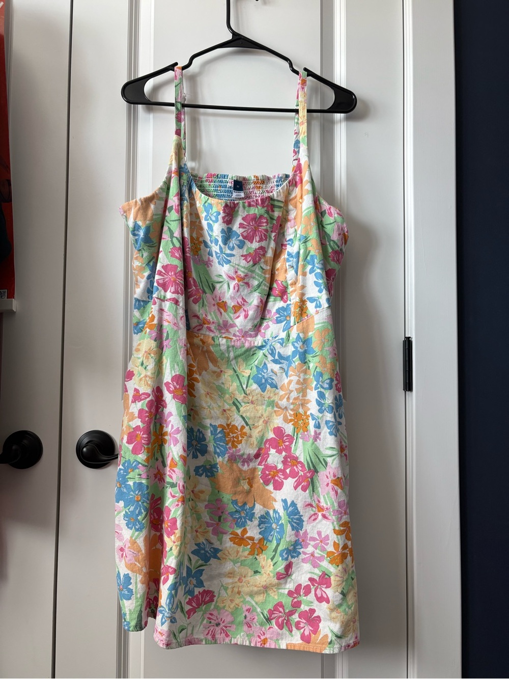 Floral Spaghetti-strap Sundress - Multicolor with Pockets